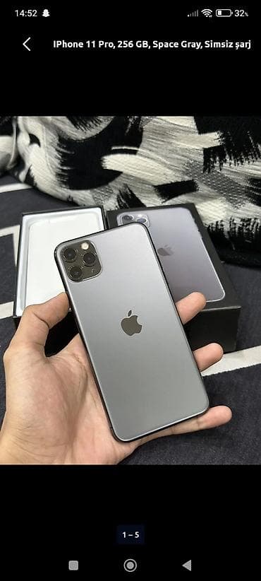 IPhone 11 Pro, 256 GB, Space Gray, Simsiz şarj lalafo.az -da IPhone 11 Pro, 256 GB, Space Gray, Simsiz şarj