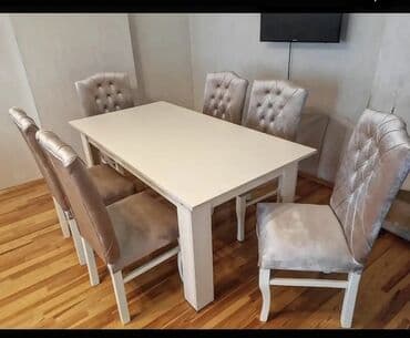Masa(açılan) : 90x1.60x2 + 6 stul 300 manat lalafo.az -da Masa(açılan) : 90x1.60x2 + 6 stul 300 manat