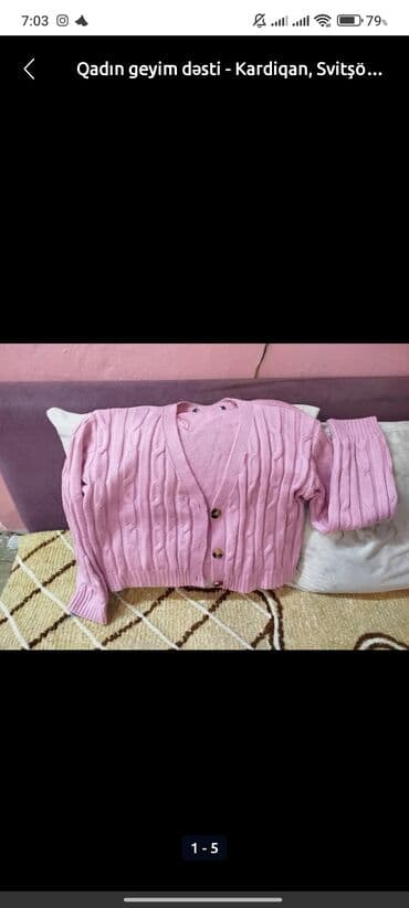 Qadın kardiqanı - Rəng: Açıq çəhrayı - Model: V-yaxa, önü düyməli (3 lalafo.az -da Qadın kardiqanı - Rəng: Açıq çəhrayı - Model: V-yaxa, önü düyməli (3