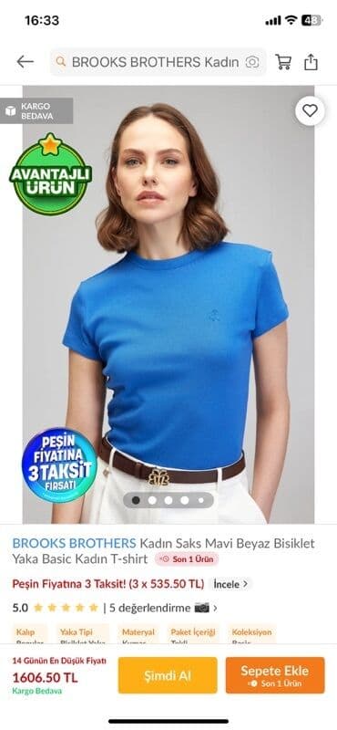 Brooks Brothers qadınlar üçün nəzərdə tutulmuş saks mavi rəngli lalafo.az -da Brooks Brothers qadınlar üçün nəzərdə tutulmuş saks mavi rəngli