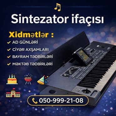 Sintezator ifaçısı xidməti Tədbirlər üçün canlı sintezator ifası: - lalafo.az -da Sintezator ifaçısı xidməti Tədbirlər üçün canlı sintezator ifası: -