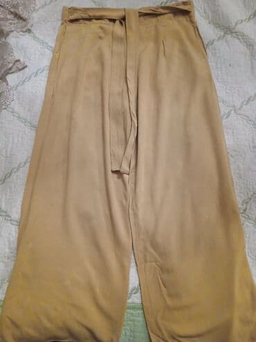 Bej rəngli qadın şalvar - Model: Yüksək belli, geniş kəsim (palazzo lalafo.az -da Bej rəngli qadın şalvar - Model: Yüksək belli, geniş kəsim (palazzo