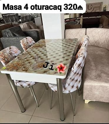 Mətbəx üçün, Yeni, Açılmayan, Dördbucaq masa, 4 stul lalafo.az -da Mətbəx üçün, Yeni, Açılmayan, Dördbucaq masa, 4 stul