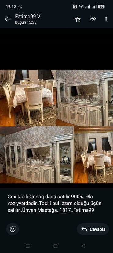 Çox təcili Qonaq dəsti satılır 900₼. Əla vəziyyətdədir. Təcili pul lalafo.az -da Çox təcili Qonaq dəsti satılır 900₼. Əla vəziyyətdədir. Təcili pul