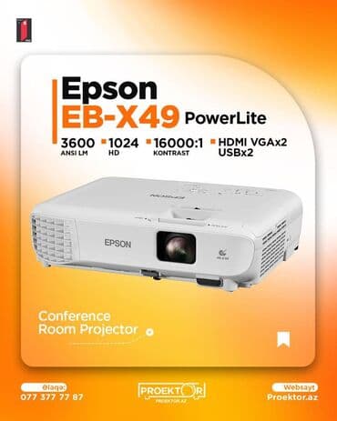 Yeni Portativ Proyektor Epson, Ödənişli çatdırılma lalafo.az -da Yeni Portativ Proyektor Epson, Ödənişli çatdırılma