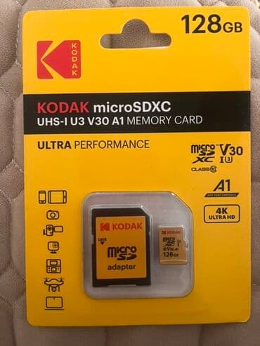 Kodak brendinin 128 GB tutumlu, UHS-I U3 V30 A1 standartlarına uyğun lalafo.az -da Kodak brendinin 128 GB tutumlu, UHS-I U3 V30 A1 standartlarına uyğun