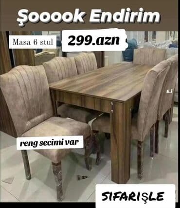 Qonaq otağı üçün, Yeni, Açılmayan, 6 stul lalafo.az -da Qonaq otağı üçün, Yeni, Açılmayan, 6 stul