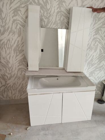 Ağ rəngli modern hamam mebel dəsti - Komplekt: lavabolu alt dolab lalafo.az -da Ağ rəngli modern hamam mebel dəsti - Komplekt: lavabolu alt dolab