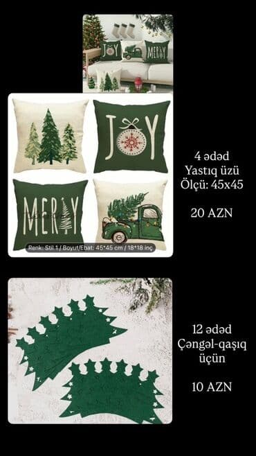 Yeni rəng - Yaşıl Kətan Balış üzü lalafo.az -da Yeni rəng - Yaşıl Kətan Balış üzü