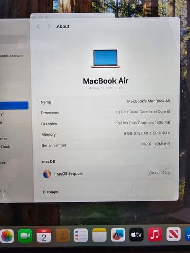 apple: İşlənmiş Apple MacBook, 13.3 ", Intel Core i3, 256 GB, Rayonlara çatdırılma, Pulsuz çatdırılma lalafo.az -da — 3 apple: İşlənmiş Apple MacBook, 13.3 ", Intel Core i3, 256 GB, Rayonlara çatdırılma, Pulsuz çatdırılma — 3