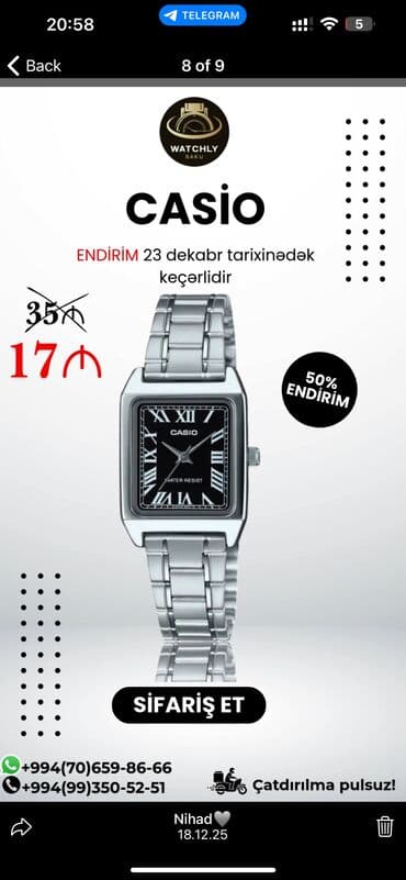 Yeni, Qol saatı, Casio, rəng - Gümüşü lalafo.az -da Yeni, Qol saatı, Casio, rəng - Gümüşü