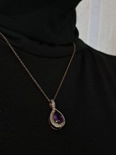 Цепочки: 925 əyarlı gümüş boyunbağı, zirkon qaşlı asqı ilə — zərif və uğurlu at lalafo.az — 1 Цепочки: 925 əyarlı gümüş boyunbağı, zirkon qaşlı asqı ilə — zərif və uğurlu — 1