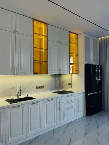 угловая кухня маленькая: Ağ rəngli klassik üslubda mətbəx mebeli komplekti - Fasad: frezeli at lalafo.az — 2 угловая кухня маленькая: Ağ rəngli klassik üslubda mətbəx mebeli komplekti - Fasad: frezeli — 2