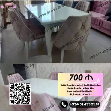 Qonaq otağı üçün, Yeni, Açılan, Dördbucaq masa, 6 stul lalafo.az -da Qonaq otağı üçün, Yeni, Açılan, Dördbucaq masa, 6 stul