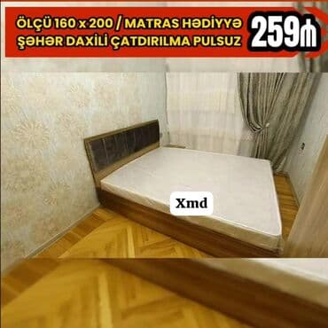 Yataq dəsti – 160x200 sm - Klassik dizaynlı taxta korpus - Yumşaq lalafo.az -da Yataq dəsti – 160x200 sm - Klassik dizaynlı taxta korpus - Yumşaq