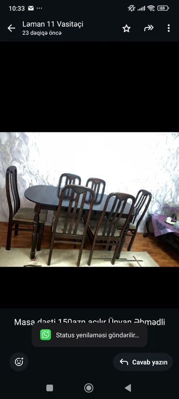 Masa dəsti 150azn açılır Ünvan Əhmədli leman11⁰⁴¹⁵ lalafo.az -da Masa dəsti 150azn açılır Ünvan Əhmədli leman11⁰⁴¹⁵