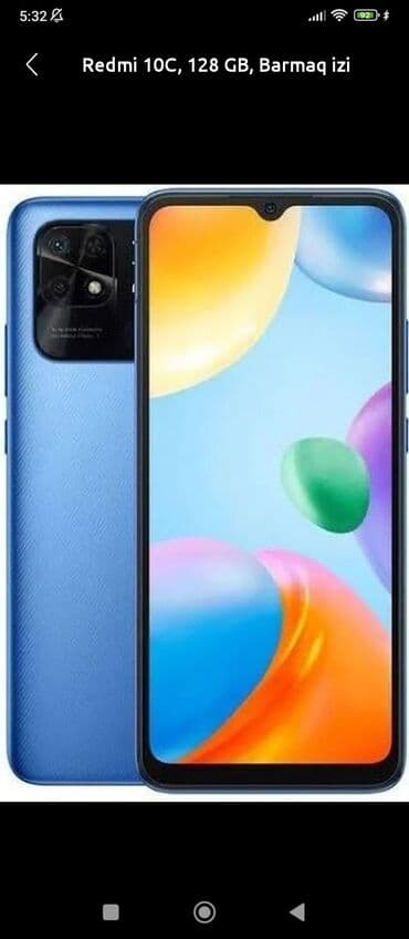 Redmi 10C, 128 GB, rəng - Mavi, Barmaq izi lalafo.az -da Redmi 10C, 128 GB, rəng - Mavi, Barmaq izi