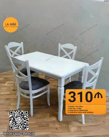 Mətbəx üçün, Dördbucaq masa, 4 stul lalafo.az -da Mətbəx üçün, Dördbucaq masa, 4 stul