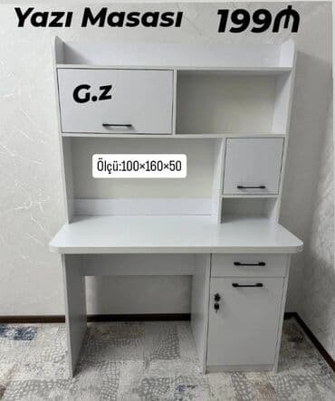 Yazı masası – funksional kitabəylə - Ölçü: 100×160×50 sm (şəkildə lalafo.az -da Yazı masası – funksional kitabəylə - Ölçü: 100×160×50 sm (şəkildə
