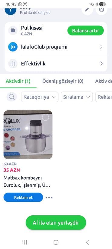 Mətbəx kombaynı Eurolux, İşlənmiş, Ünvandan götürmə lalafo.az -da Mətbəx kombaynı Eurolux, İşlənmiş, Ünvandan götürmə