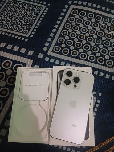 IPhone 15 Pro, 256 GB, White Titanium, Face ID lalafo.az -da IPhone 15 Pro, 256 GB, White Titanium, Face ID