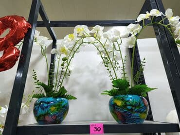 Məhsul: Dekorativ orkide kompozisiyası (2 ədəd) - Ağımtıl çiçəkləri at lalafo.az Məhsul: Dekorativ orkide kompozisiyası (2 ədəd) - Ağımtıl çiçəkləri