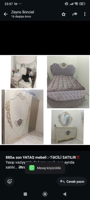 *880₼ son YATAQ mebeli :-TƏCİLİ SATILIR*‼️ Yaxşı vəziyyətdədir baza lalafo.az -da *880₼ son YATAQ mebeli :-TƏCİLİ SATILIR*‼️ Yaxşı vəziyyətdədir baza