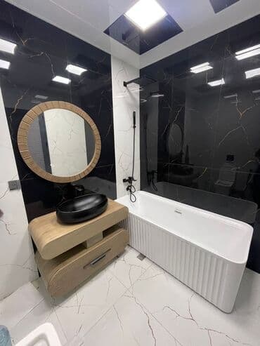 Садовая мебель на заказ: Soyunma otağı/vanna otağı üçün lavabo mebeli dəsti - Üst tabla: ağ at lalafo.az — 7 Садовая мебель на заказ: Soyunma otağı/vanna otağı üçün lavabo mebeli dəsti - Üst tabla: ağ — 7