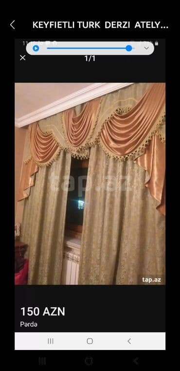 İşlənmiş, Pərdə, rəng - Yaşıl, Ünvandan götürmə lalafo.az -da İşlənmiş, Pərdə, rəng - Yaşıl, Ünvandan götürmə