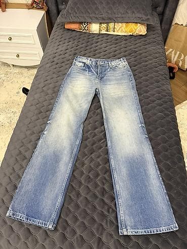 Geniş kəsimli düz balaqlı cins şalvar – 2 rəng seçimi - Model lalafo.az -da Geniş kəsimli düz balaqlı cins şalvar – 2 rəng seçimi - Model