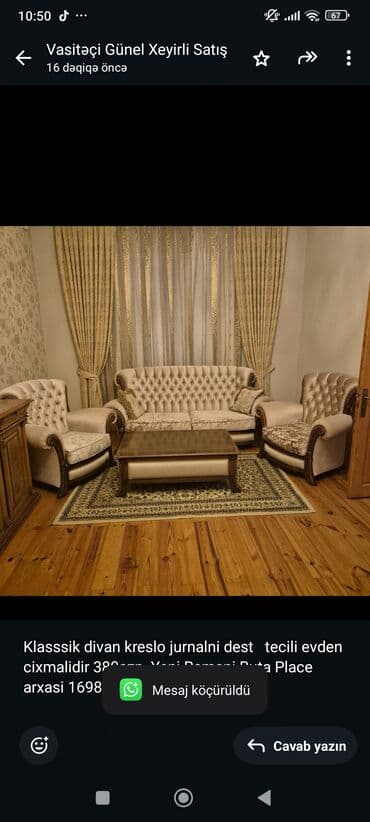 Divan, Jurnal masası, 2 kreslo lalafo.az -da Divan, Jurnal masası, 2 kreslo