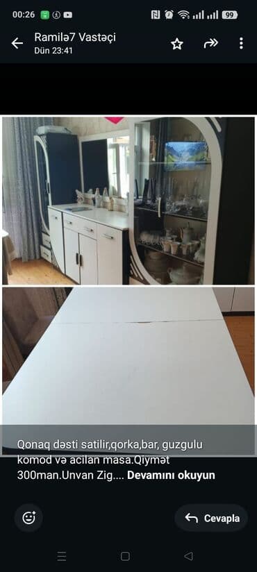Qonaq dəsti satilir,qorka,bar, guzgulu komod və acilan masa.Qiymət lalafo.az -da Qonaq dəsti satilir,qorka,bar, guzgulu komod və acilan masa.Qiymət