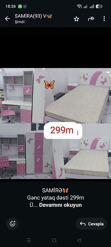 SAMİRƏ🦋 Gənc yataq dəsti 299m Üzəri maşın boyası. Çarpayı enlidi,1.20 lalafo.az -da SAMİRƏ🦋 Gənc yataq dəsti 299m Üzəri maşın boyası. Çarpayı enlidi,1.20