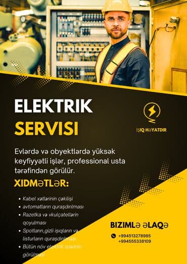 Evlərdə və obyektlərdə ✅ Həm Elektrik həmdə Santexnik işlərinin yerinə lalafo.az -da Evlərdə və obyektlərdə ✅ Həm Elektrik həmdə Santexnik işlərinin yerinə