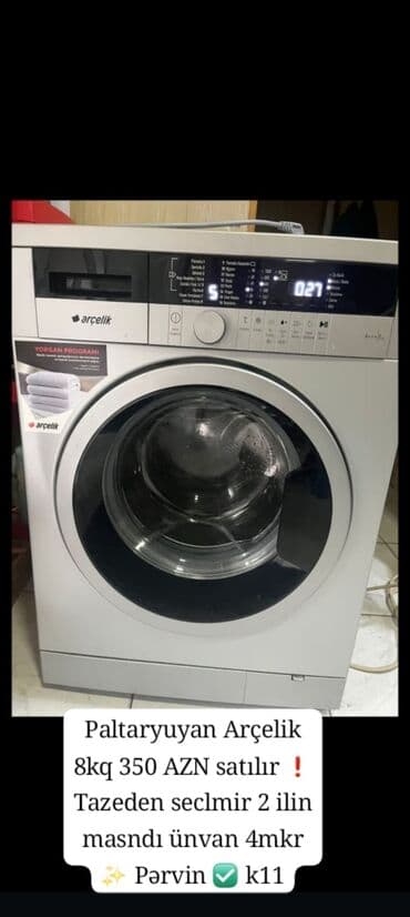 Paltaryuyan maşın 8 kq, İşlənmiş, Avtomat, Kredit yoxdur, Rayonlara çatdırılma, Ödənişli çatdırılma, Ünvandan götürmə lalafo.az -da Paltaryuyan maşın 8 kq, İşlənmiş, Avtomat, Kredit yoxdur, Rayonlara çatdırılma, Ödənişli çatdırılma, Ünvandan götürmə