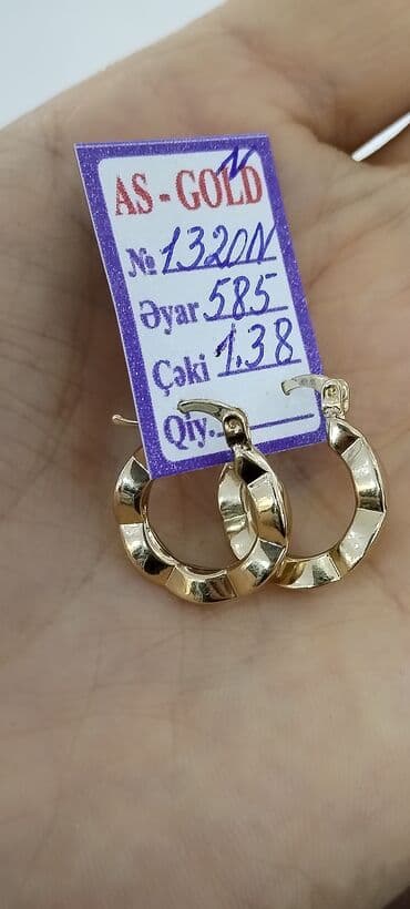 Sırğa, Sarı qızıl, 585 Əyar, 138 g lalafo.az -da Sırğa, Sarı qızıl, 585 Əyar, 138 g