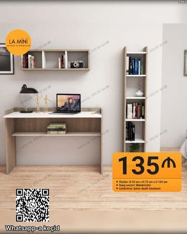 LA MiNi – Lakonik & Minimalizm İş masası + üst divar rəfi + lalafo.az -da LA MiNi – Lakonik & Minimalizm İş masası + üst divar rəfi +