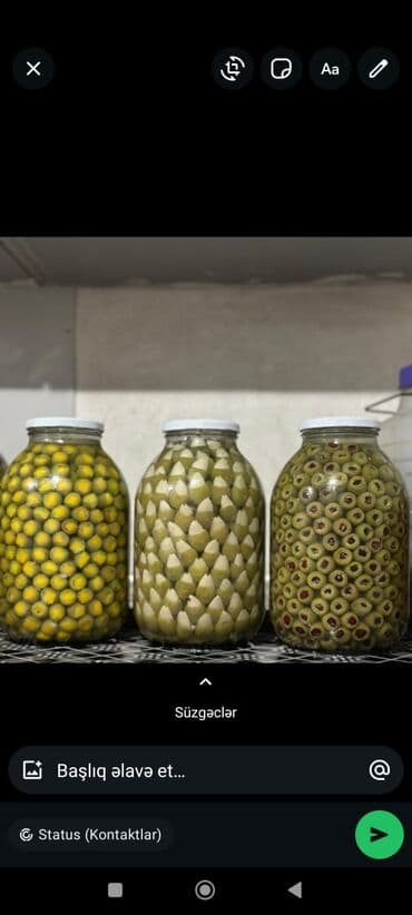 Məhsul: Ev üsulu hazırlanan zeytun turşuları Təsvir: - Şüşə lalafo.az -da Məhsul: Ev üsulu hazırlanan zeytun turşuları Təsvir: - Şüşə