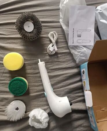 Süngərlər və fırçalar: Elektrikli təmizləmə fırçası – çoxbaşlı, USB-doldurulan Rəng: ağ lalafo.az -da — 2 Süngərlər və fırçalar: Elektrikli təmizləmə fırçası – çoxbaşlı, USB-doldurulan Rəng: ağ — 2