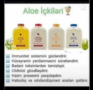 Məhsul: Aloe içkiləri – Forever Living seriyası Tərkib və variantlar lalafo.az -da Məhsul: Aloe içkiləri – Forever Living seriyası Tərkib və variantlar