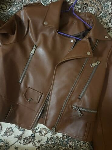 Qadınlar üçün qəhvəyi rəngdə biker üslublu dəri gödəkçə lalafo.az -da Qadınlar üçün qəhvəyi rəngdə biker üslublu dəri gödəkçə