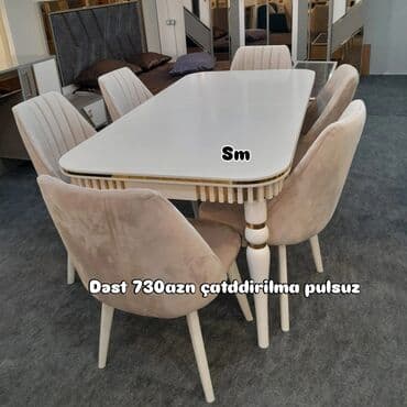 Qonaq otağı üçün, Açılmayan, Dördbucaq masa, 6 stul lalafo.az -da Qonaq otağı üçün, Açılmayan, Dördbucaq masa, 6 stul