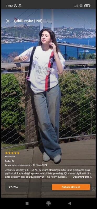 BAGGY JEANS BASES 34 razmer yenidir Qadın üçün geniş kəsimli denim lalafo.az -da BAGGY JEANS BASES 34 razmer yenidir Qadın üçün geniş kəsimli denim