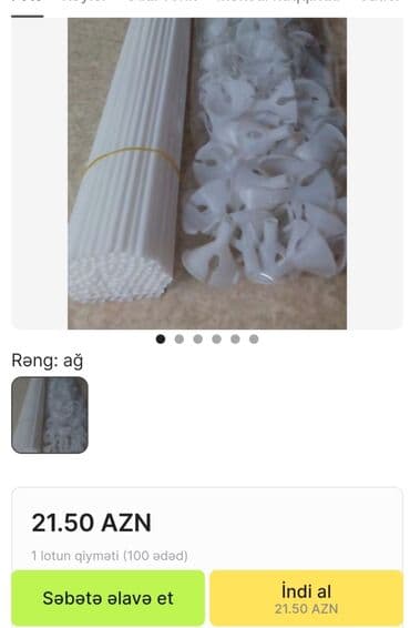 War cubuqlari dest wekilinde 100 ededi 5manat. Ag rengleri lalafo.az -da War cubuqlari dest wekilinde 100 ededi 5manat. Ag rengleri