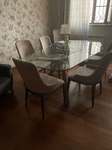 Qonaq otağı üçün, Açılmayan, Oval masa, 6 stul lalafo.az -da Qonaq otağı üçün, Açılmayan, Oval masa, 6 stul