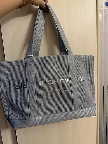 Boz rəngli Alexander Wang tote çantası - Material: sıx toxumalı lalafo.az -da Boz rəngli Alexander Wang tote çantası - Material: sıx toxumalı