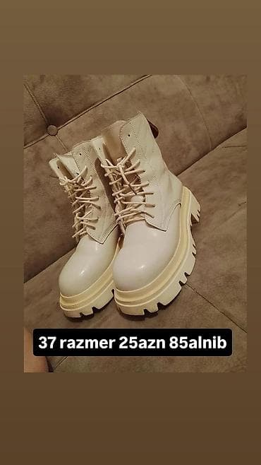 Məhsul: Qadın üçün şnurla bağlanan çəkmə - Rəng: krem/açıq bej - Ölçü lalafo.az -da Məhsul: Qadın üçün şnurla bağlanan çəkmə - Rəng: krem/açıq bej - Ölçü