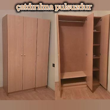 Düz dolab, Yataq otağı üçün, Paltar üçün, 3 qapılı lalafo.az -da Düz dolab, Yataq otağı üçün, Paltar üçün, 3 qapılı