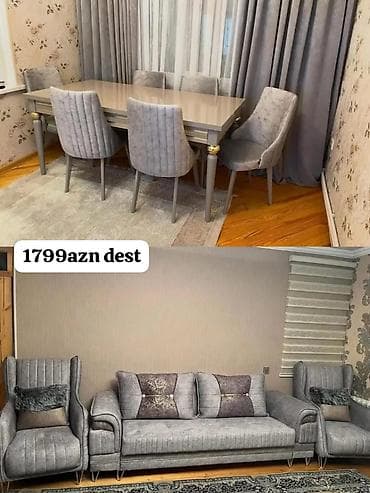 Qonaq otağı dəsti – 1799 AZN (dest) Tərkib: - Yumşaq toxumalı, boz lalafo.az -da Qonaq otağı dəsti – 1799 AZN (dest) Tərkib: - Yumşaq toxumalı, boz