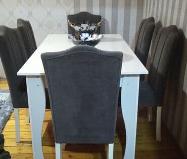 Qonaq otağı üçün, İşlənmiş, Açılan, Dördbucaq masa, 6 stul lalafo.az -da Qonaq otağı üçün, İşlənmiş, Açılan, Dördbucaq masa, 6 stul